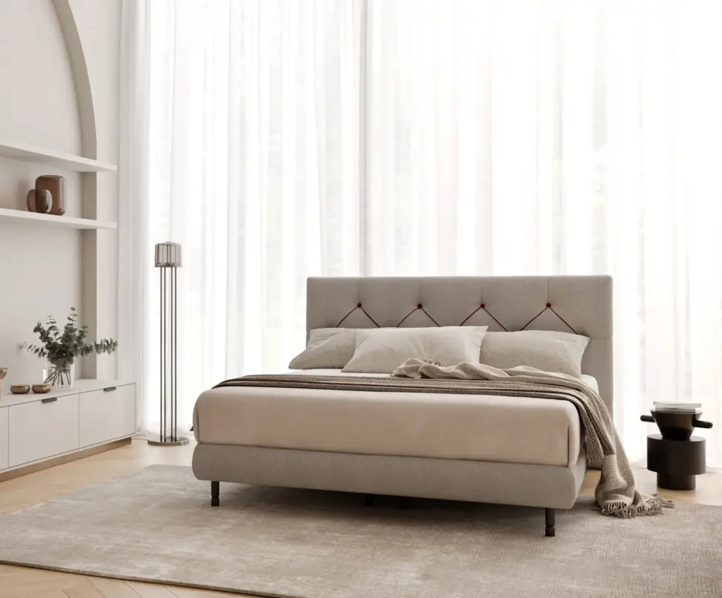 Wittmann Bett mit Regent Kopfteil und Spring Slim Bettbasis